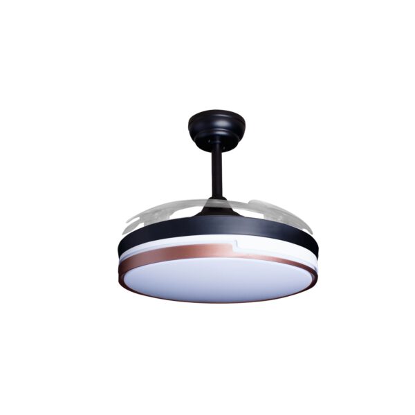 Deckenventilator mit Beleuchtung – schwarze Basis, modernes Design & LED-Licht