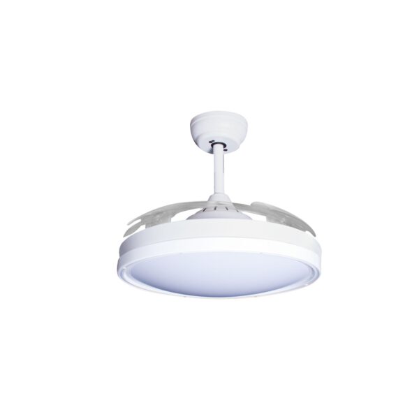 Deckenventilator mit Beleuchtung – weiße Basis, modernes Design & LED-Licht