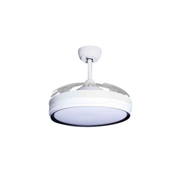 Deckenventilator mit Beleuchtung – weiße Basis, modernes Design & LED-Licht