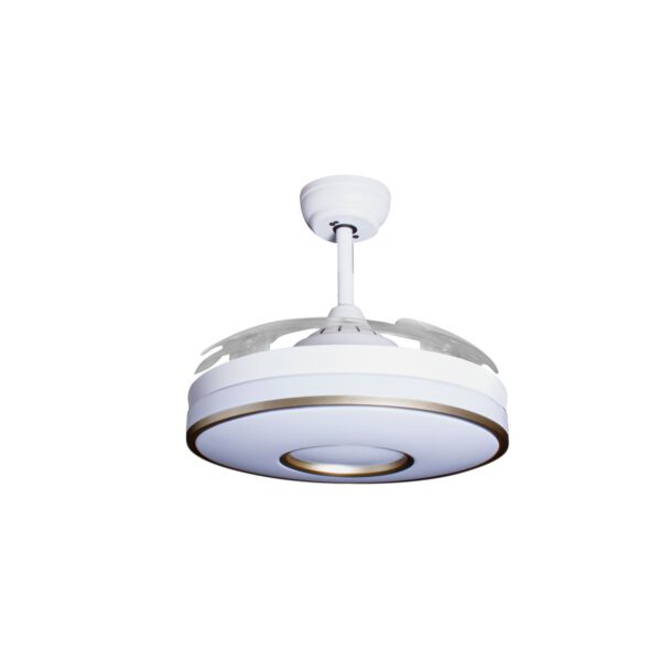 Deckenventilator mit Beleuchtung – weiße Basis, modernes Design & LED-Licht