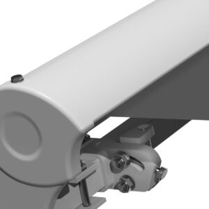 Markise elektrisch Standard Kassettenmarkise Gelenkarmmarkise Gestell Farbe Weiß (entspricht RAL 9010)