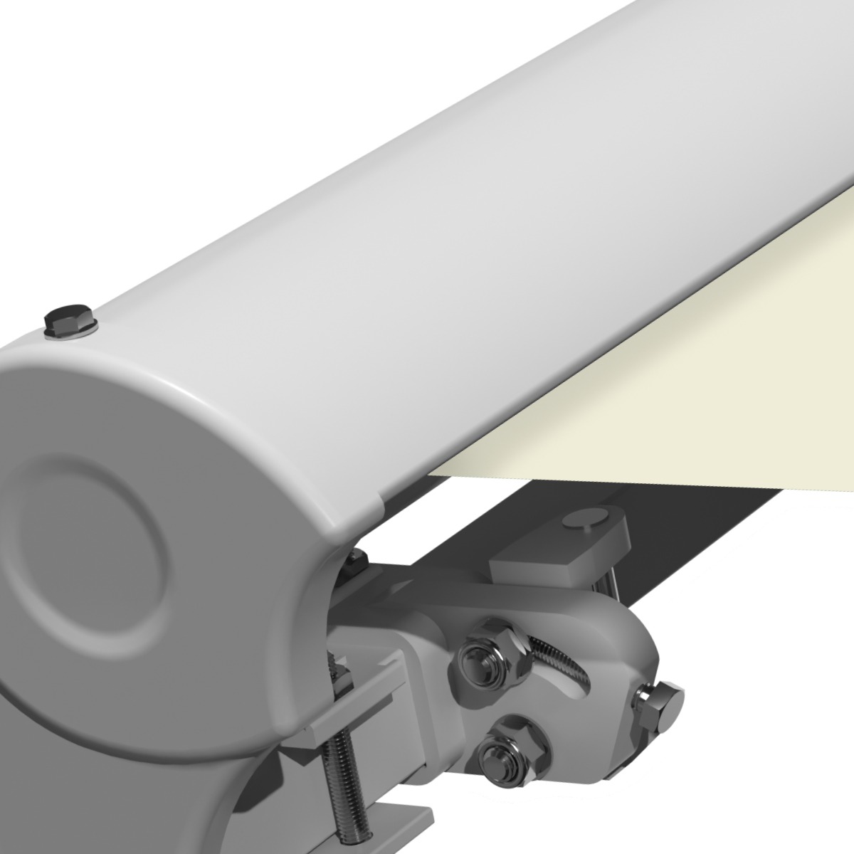 Markise elektrisch Standard Kassettenmarkise Gelenkarmmarkise Gestell Farbe Weiß (entspricht RAL 9010)