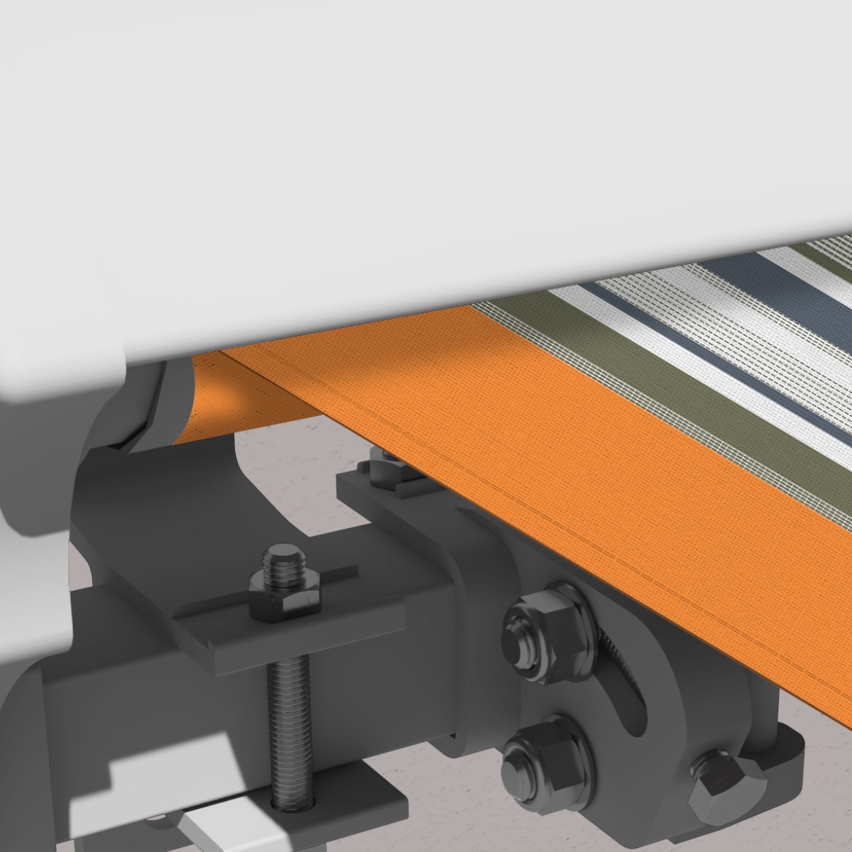 Markise elektrisch Standard Kassettenmarkise Gelenkarmmarkise Gestell Farbe Weiß (entspricht RAL 9010)