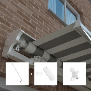 Markise elektrisch Standard Kassettenmarkise Gelenkarmmarkise Gestell Farbe Weiß (entspricht RAL 9010)