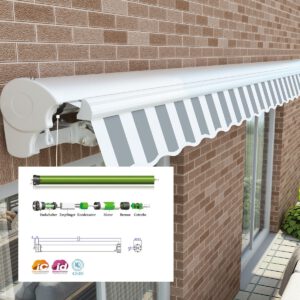 Markise elektrisch Standard Kassettenmarkise Gelenkarmmarkise Gestell Farbe Weiß (entspricht RAL 9010)