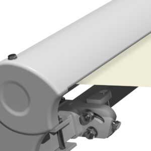 Markise Manuell Standard Kassettenmarkise Gelenkarmmarkise Gestell Farbe Weiß (entspricht RAL 9010)