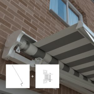 Markise Manuell Standard Kassettenmarkise Gelenkarmmarkise Gestell Farbe Weiß (entspricht RAL 9010)