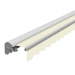 Markise Manuell Standard Kassettenmarkise Gelenkarmmarkise Gestell Farbe Weiß (entspricht RAL 9010)