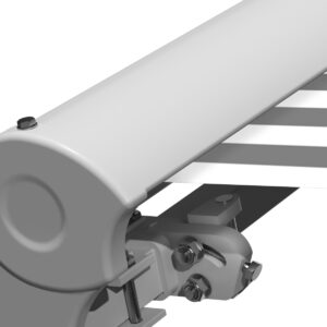 Markise elektrisch Standard Kassettenmarkise Gelenkarmmarkise Gestell Farbe Weiß (entspricht RAL 9010)