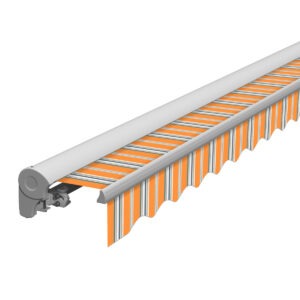 Markise Manuell Standard Kassettenmarkise Gelenkarmmarkise Gestell Farbe Weiß (entspricht RAL 9010)