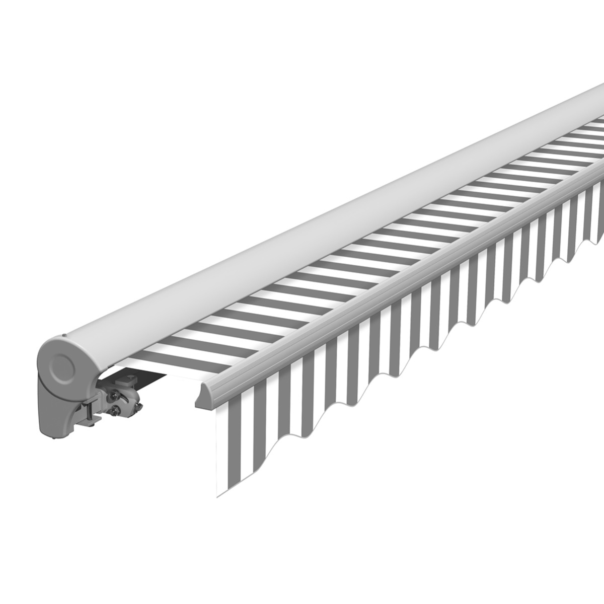 Markise Manuell Standard Kassettenmarkise Gelenkarmmarkise Gestell Farbe Weiß (entspricht RAL 9010)