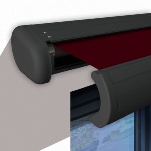 Markise elektrische Premium Kassettenmarkise Gelenkarm Vollkassettenmarkise anthrazit Kassette (Ähnlich RAL 7016)