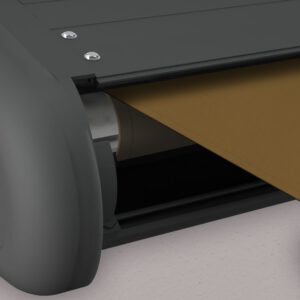 Markise elektrische Premium Kassettenmarkise Gelenkarm Vollkassettenmarkise basaltgraue Kassette (Ähnlich RAL 7012)