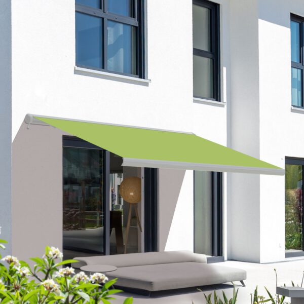 Markise elektrische Premium Kassettenmarkise Gelenkarm Vollkassettenmarkise weiße Kassette (entspricht RAL 9010)