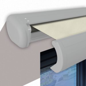Markise elektrische Premium Kassettenmarkise Gelenkarm Vollkassettenmarkise weiße Kassette (entspricht RAL 9010)