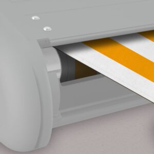 Markise elektrische Premium Kassettenmarkise Gelenkarm Vollkassettenmarkise weiße Kassette (entspricht RAL 9010)