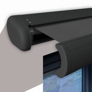 Markise elektrische Premium Kassettenmarkise Gelenkarm Vollkassettenmarkise anthrazit Kassette (Ähnlich RAL 7016)