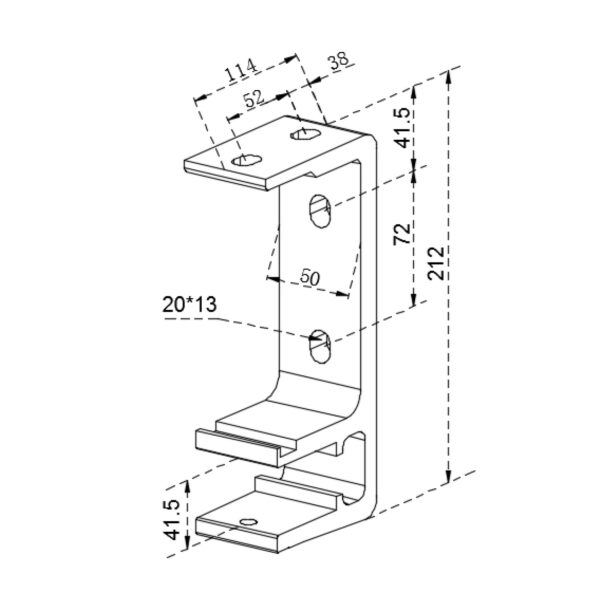 40mm Double used Aluminium Wall and Ceiling Bracket