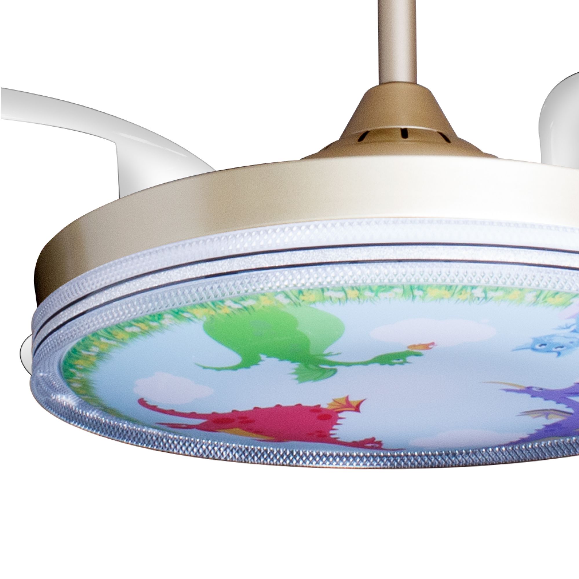 Deckenventilator mit Beleuchtung – goldfarbene Basis, modernes Design & LED-Licht – Bild 12