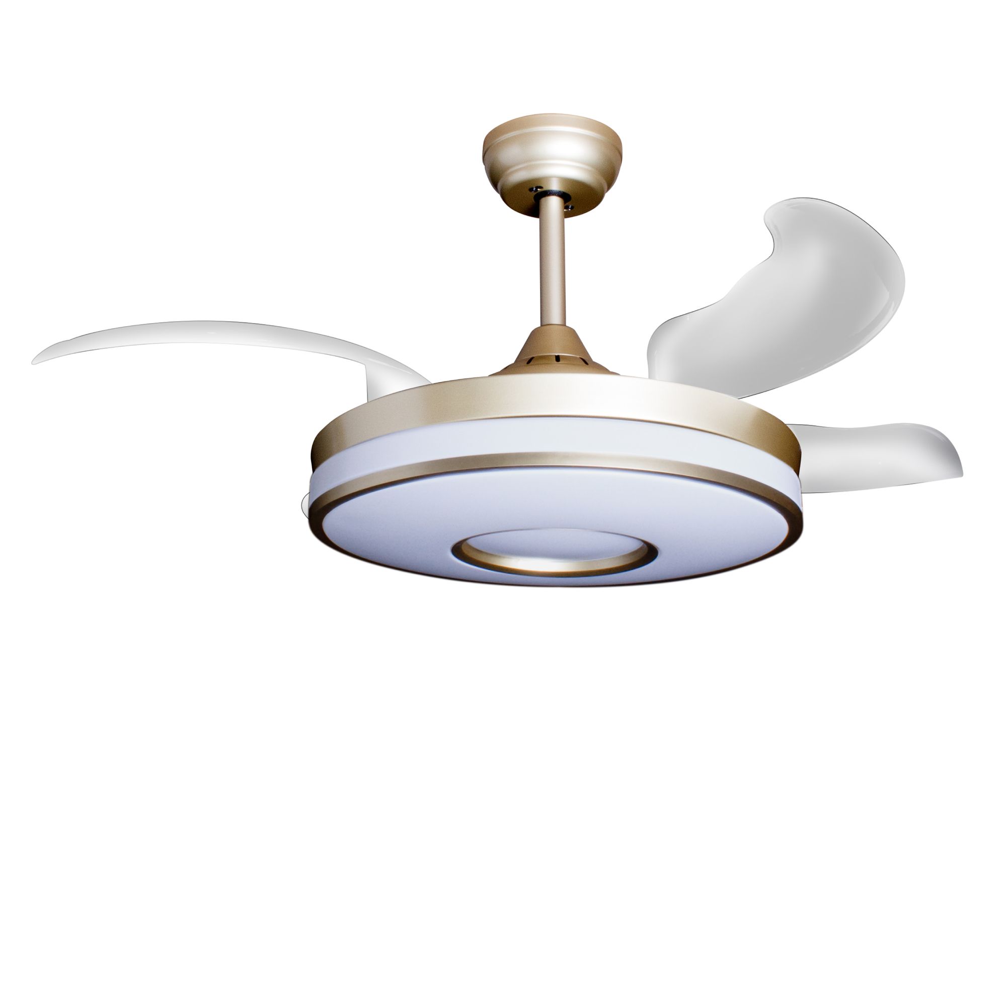 Deckenventilator mit Beleuchtung – goldfarbene Basis, modernes Design & LED-Licht – Bild 9