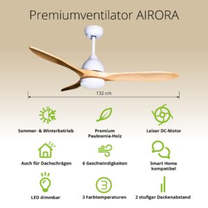 Deckenventilator mit Beleuchtung Modell Airora