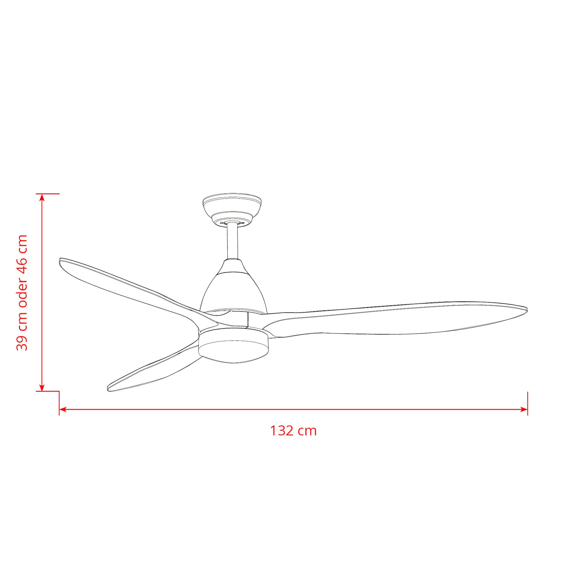 Deckenventilator mit Beleuchtung Modell Airora
