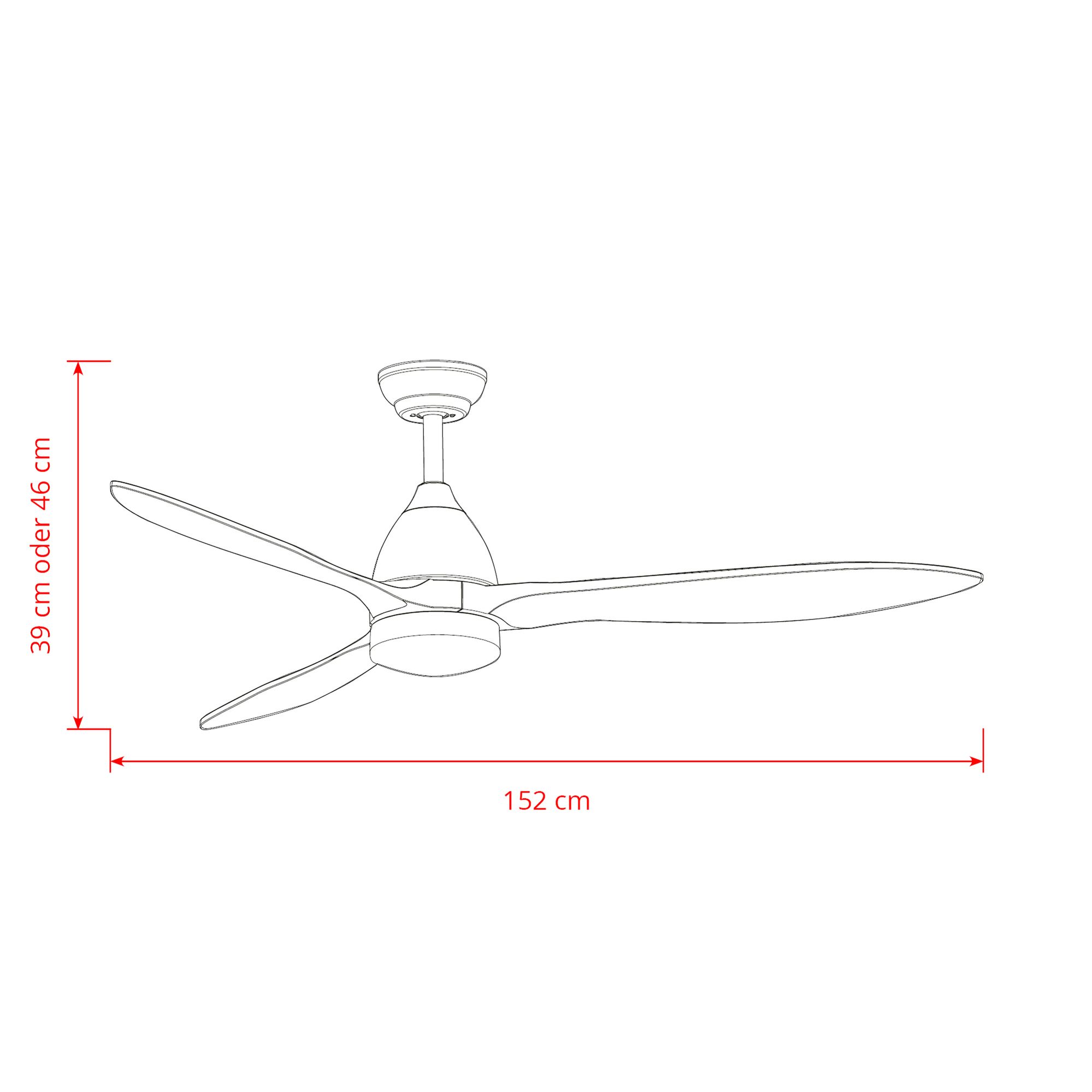 Deckenventilator mit Beleuchtung Modell Airora XL
