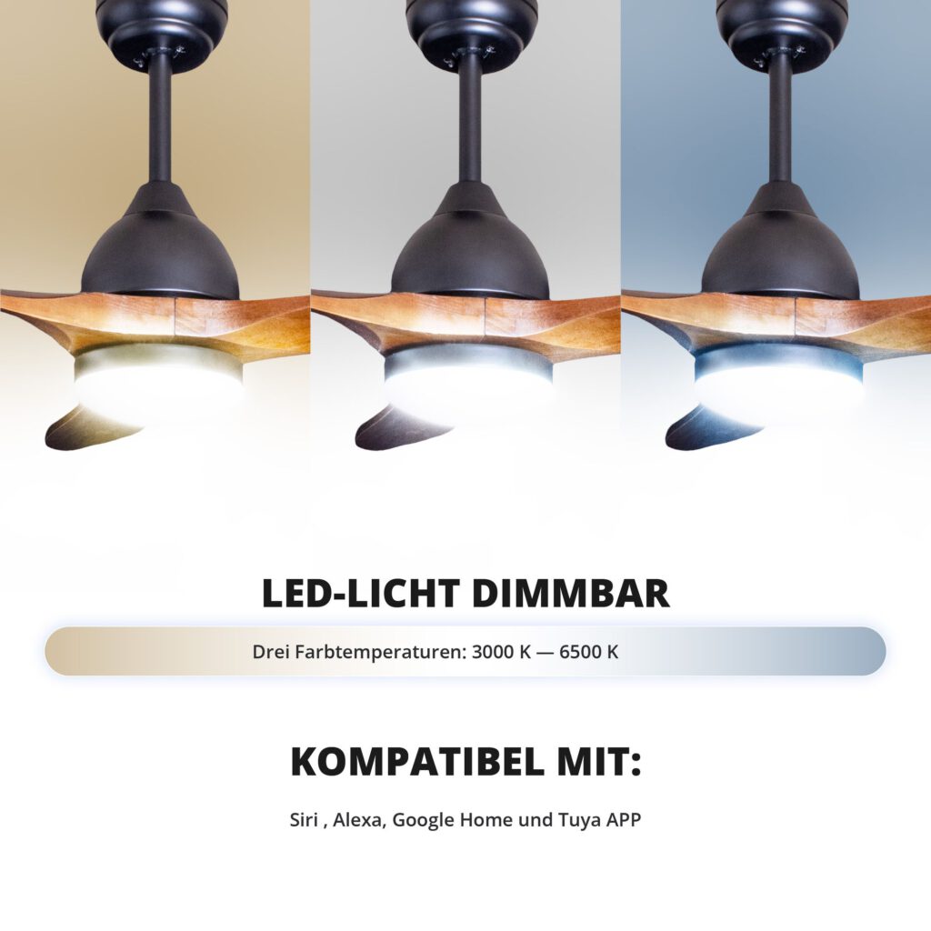 Deckenventilator mit Beleuchtung Modell Ventro und Ventro XL