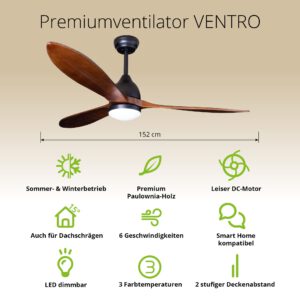 Deckenventilator mit Beleuchtung Modell Ventro