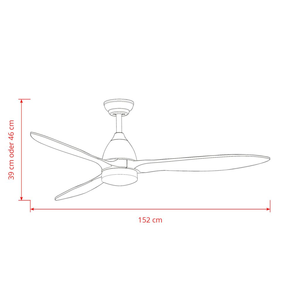 Deckenventilator mit Beleuchtung Modell Ventro XL