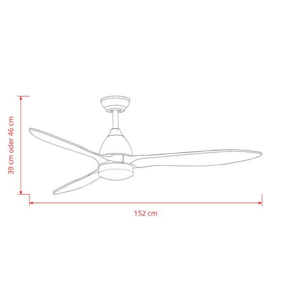 Deckenventilator mit Beleuchtung Modell Ventro XL