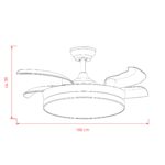 Deckenventilator mit Beleuchtung Schwarze Basis 52401 Bemassung Base 01