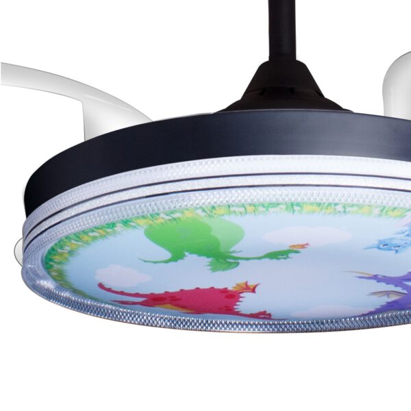 Deckenventilator mit Beleuchtung – schwarze Basis, modernes Design & LED-Licht