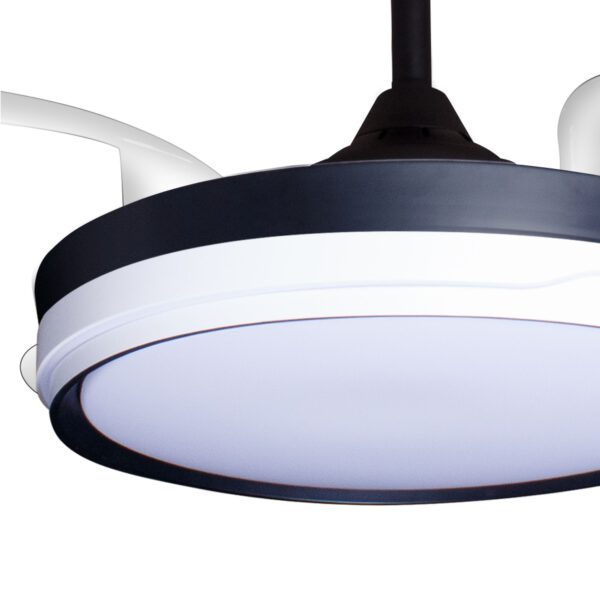 Deckenventilator mit Beleuchtung – schwarze Basis, modernes Design & LED-Licht