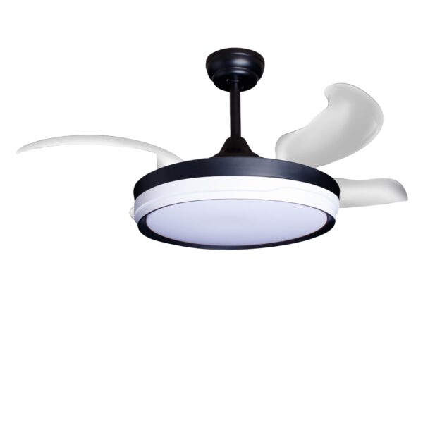 Deckenventilator mit Beleuchtung – schwarze Basis, modernes Design & LED-Licht