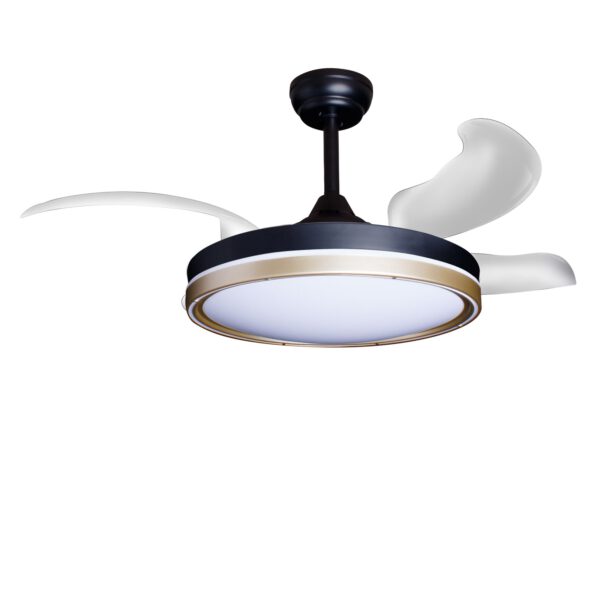 Deckenventilator mit Beleuchtung – schwarze Basis, modernes Design & LED-Licht