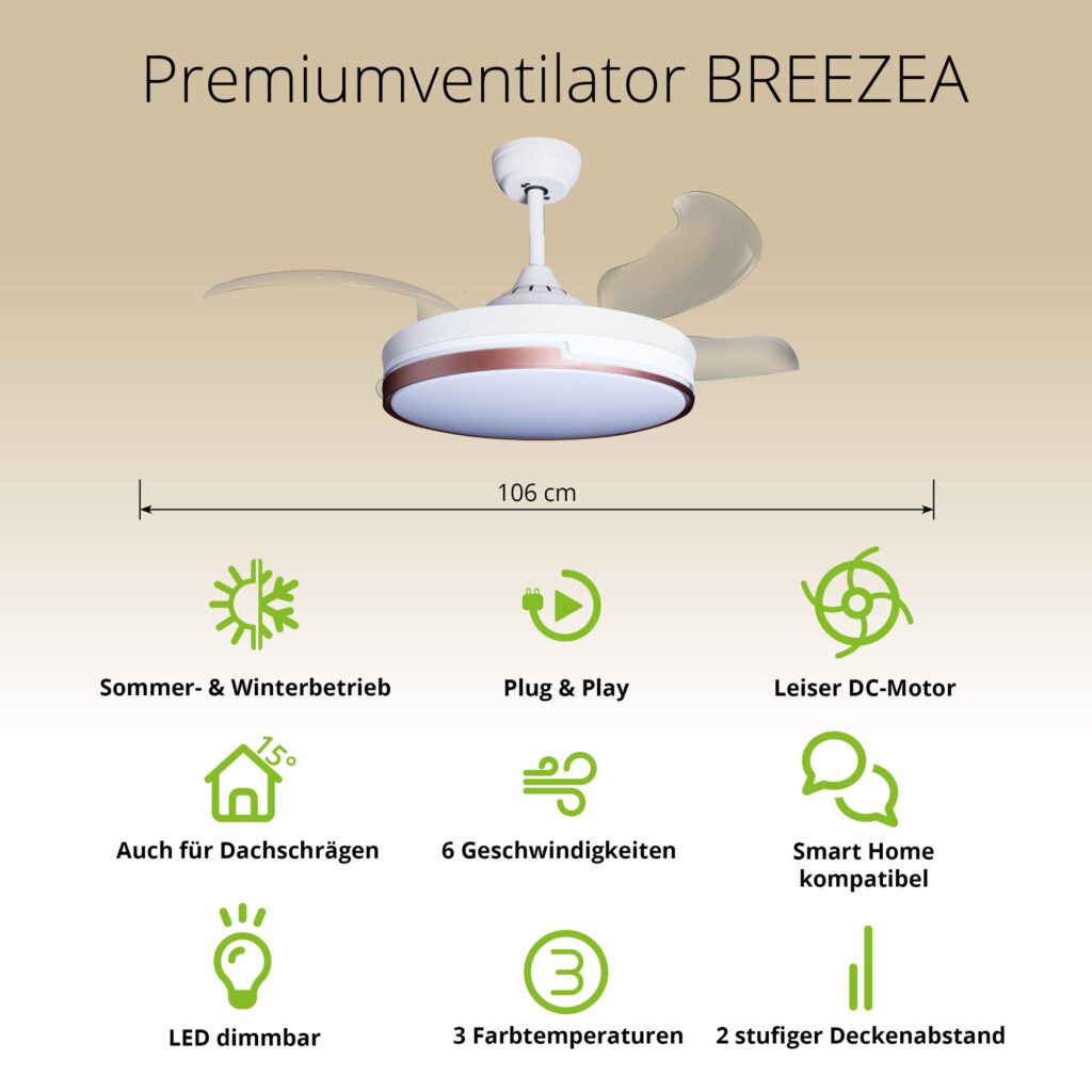 Deckenventilator mit Beleuchtung Weisse Basis 52403 Bases Icons 19 v2 9