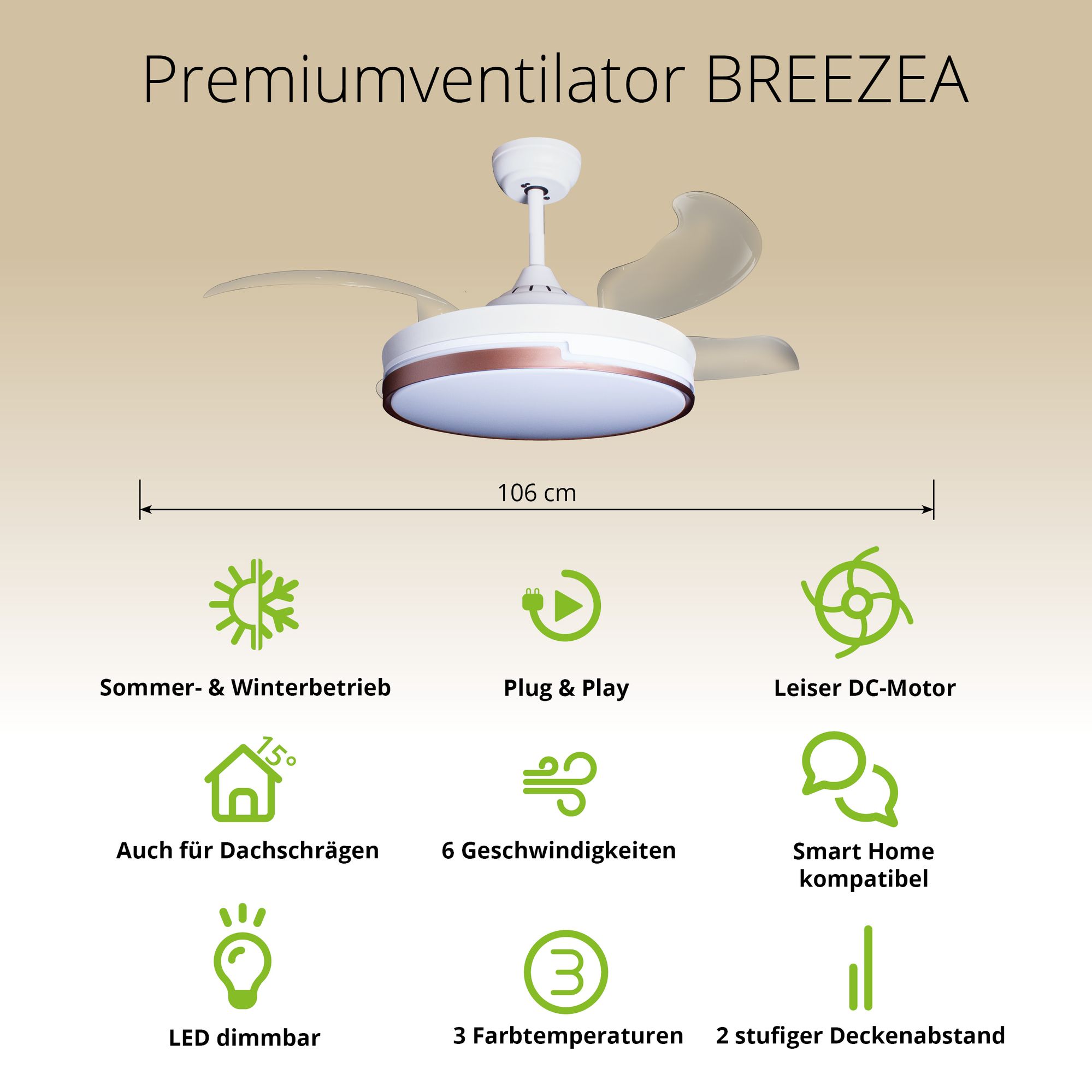 Deckenventilator mit Beleuchtung Weisse Basis 52403 Bases Icons 19 v2 9