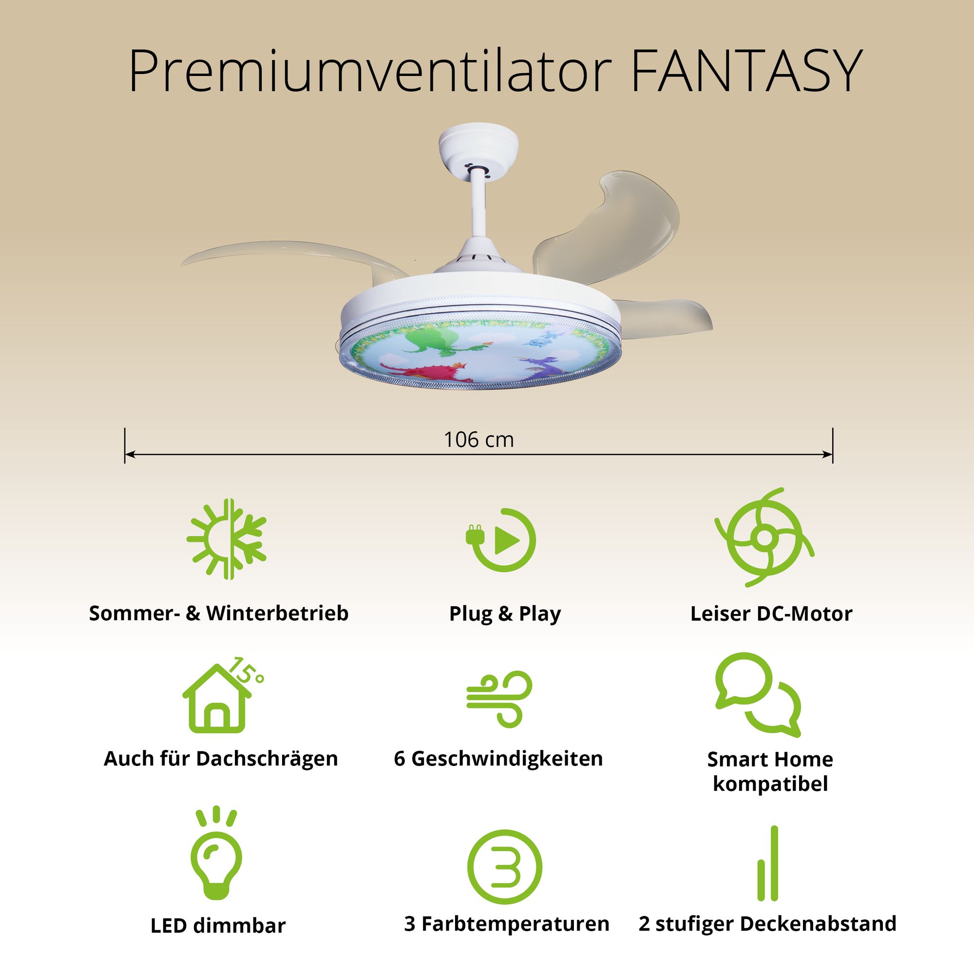 Deckenventilator mit Beleuchtung Weisse Basis 52403 Bases Icons 20 v2 9