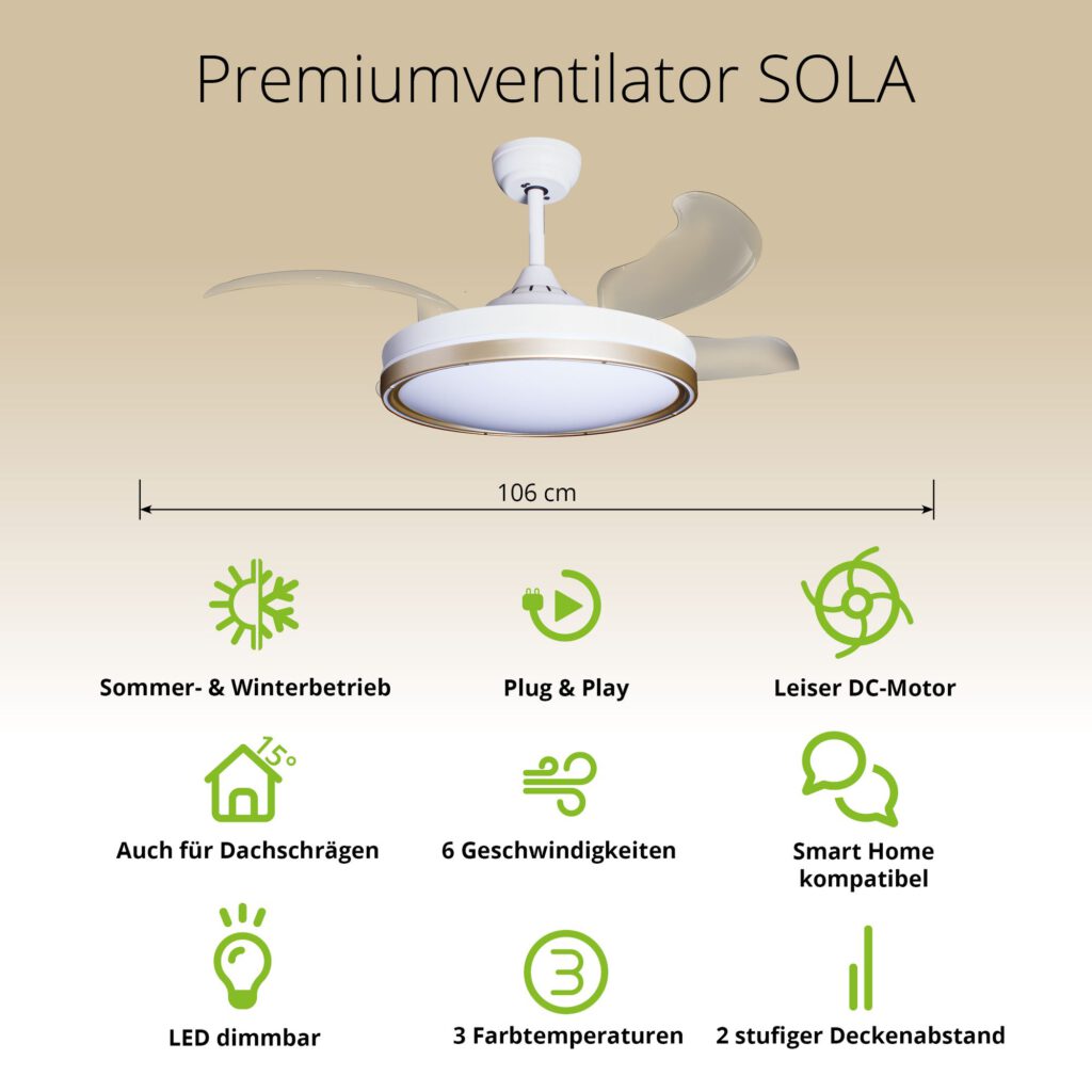 Deckenventilator mit Beleuchtung Weisse Basis 52403 Bases Icons 25 v2 9
