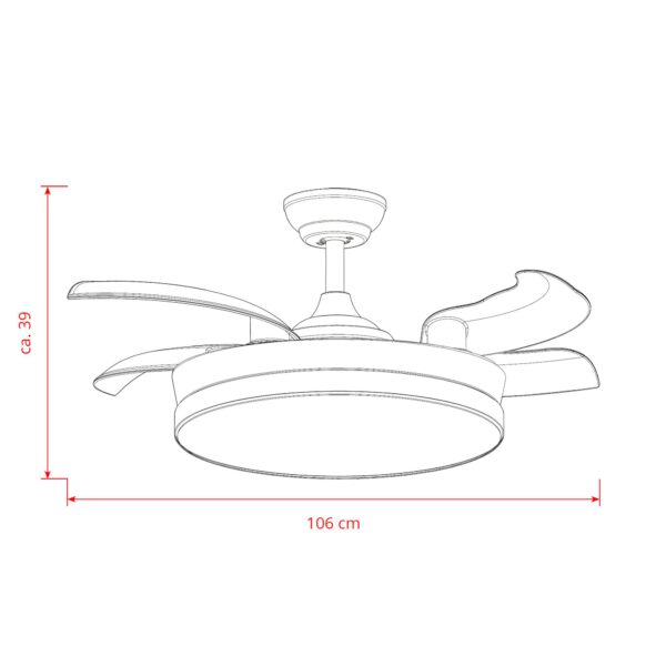 Deckenventilator mit Beleuchtung Weisse Basis 52403 Bemassung Base 01 9