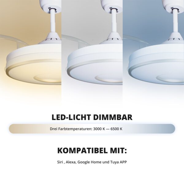 Deckenventilator mit Beleuchtung Weisse Basis 52403 technische daten sr 52103 52203 Vaela v2 9
