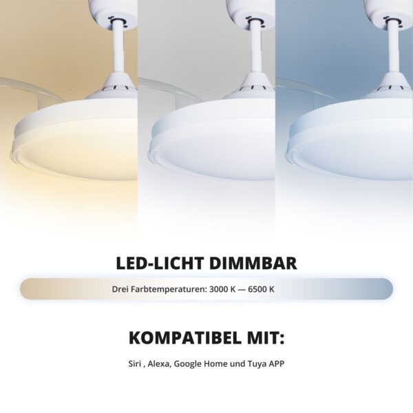 Deckenventilator mit Beleuchtung Weisse Basis 52403 technische daten sr 52103 52208 Florea v2 9