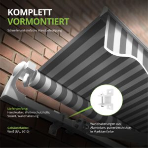 Gelenkarmmarkise 2,5 x 2m inkl. Wetterschutzhülle