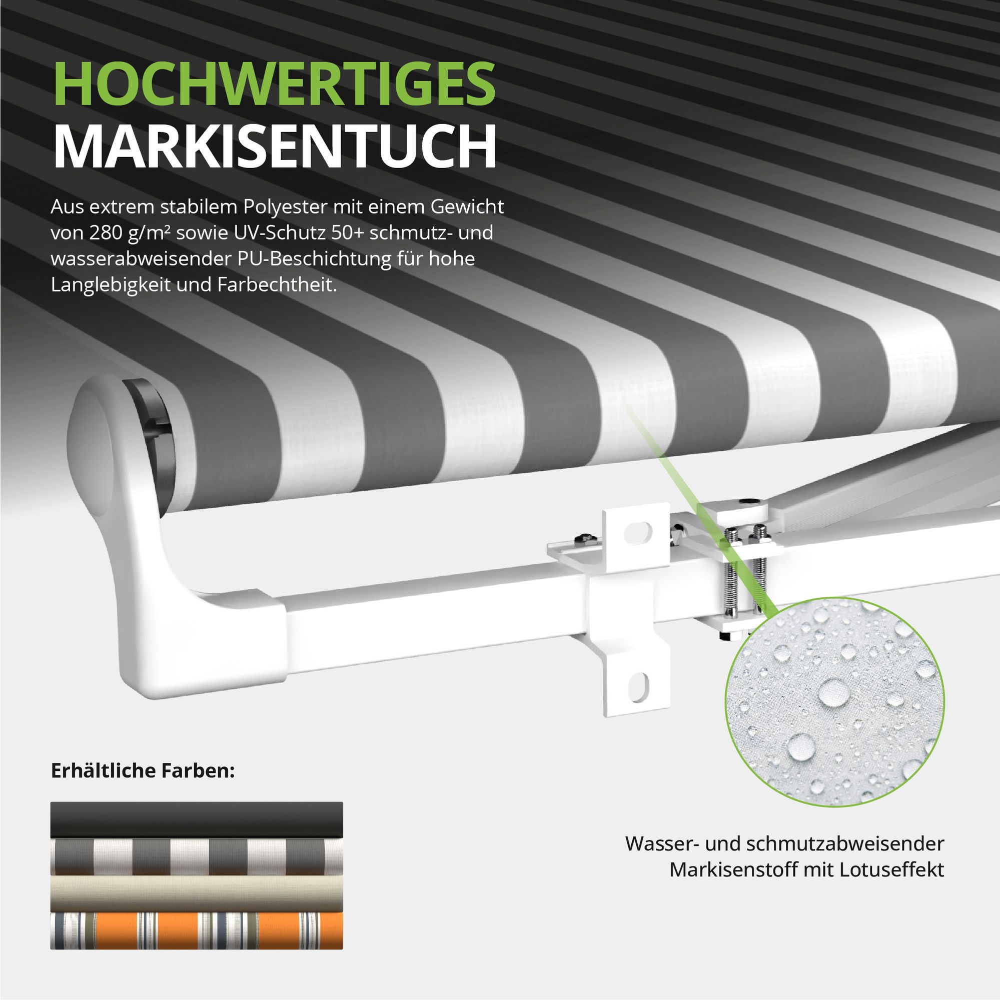 Gelenkarmmarkise 2,5 x 2m inkl. Wetterschutzhülle