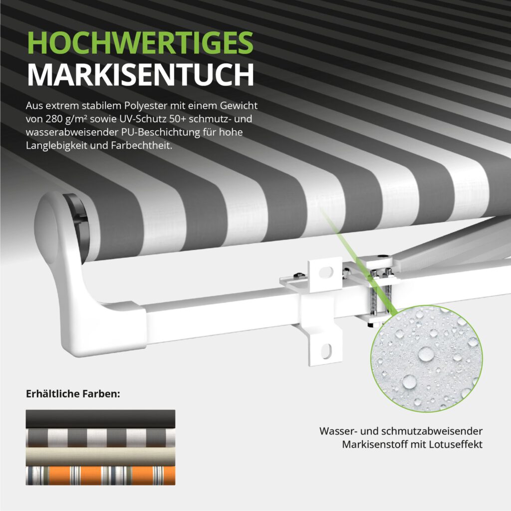 Gelenkarmmarkise 2,5 x 2m inkl. Wetterschutzhülle