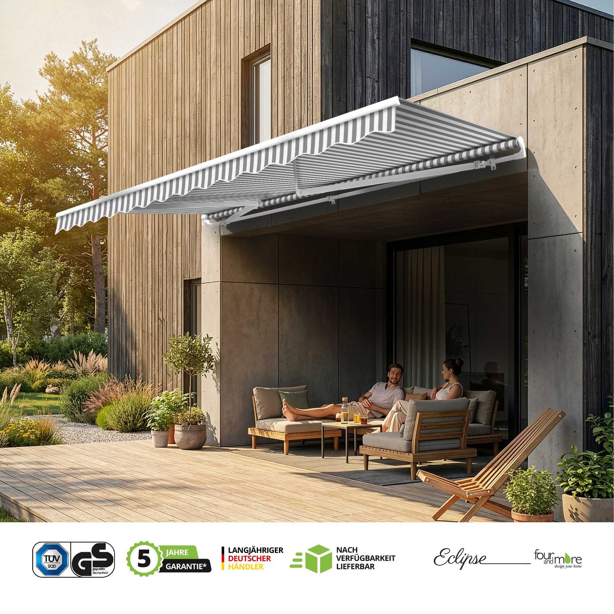 Gelenkarmmarkise 3 x 2,5m inkl. Wetterschutzhülle