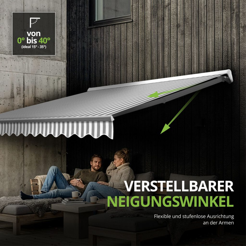 Markise Manuell Standard Kassettenmarkise Gelenkarmmarkise Gestell Farbe Weiß (entspricht RAL 9010)