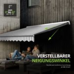 Markise Manuell Standard Kassettenmarkise Gelenkarmmarkise Gestell Farbe Weiß (entspricht RAL 9010)