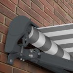 Markise Elektrisch Standard Kassettenmarkise Gelenkarmmarkise Gestell Farbe Basaltgrau (entspricht RAL 7012)
